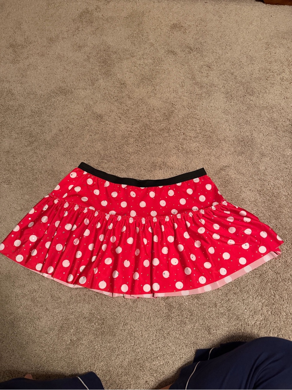 Sparkle Athletic-RED WITH WHITE POLKA DOTS SPARKLE RUNNING SKIRT